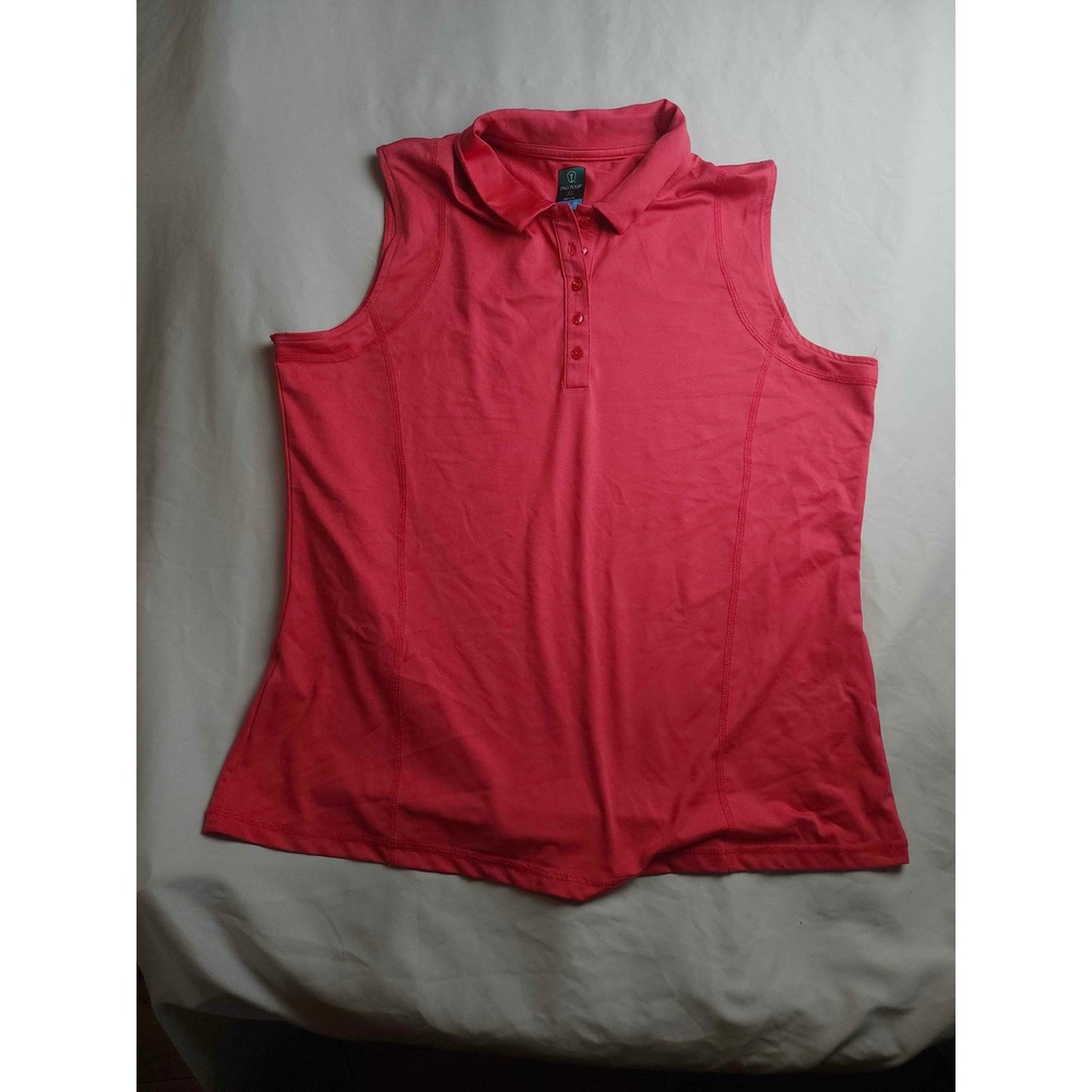 Pro Tour Coolplay Womens XL Sleeveless Golf Polo‎ Shirt Coral Pink Performance